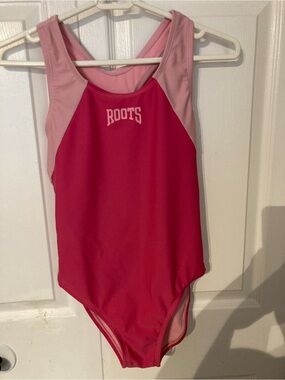 Roots Pink Two-Tone Racerback Swimsuit
